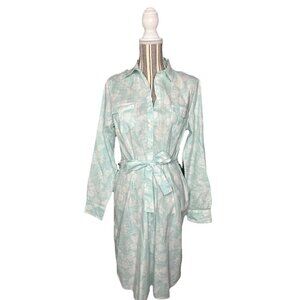 BROOKS BROTHERS REYN SPOONER Floral Hawaiian Shirt Dress Belted Size 12